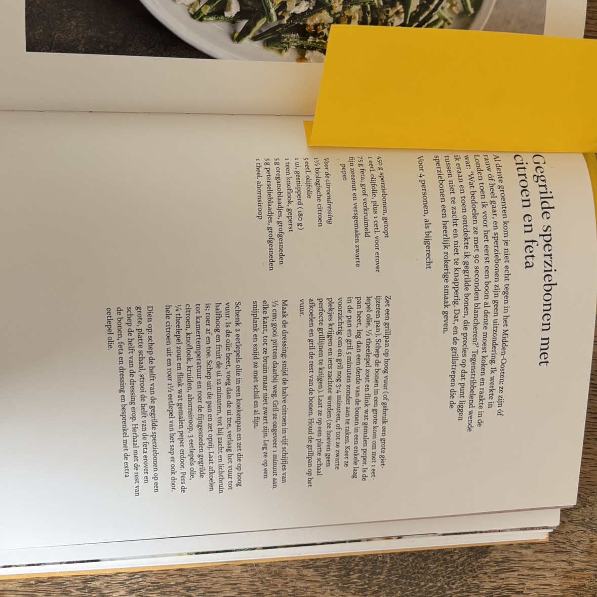 Gegrilde sperziebonen met citroen en feta