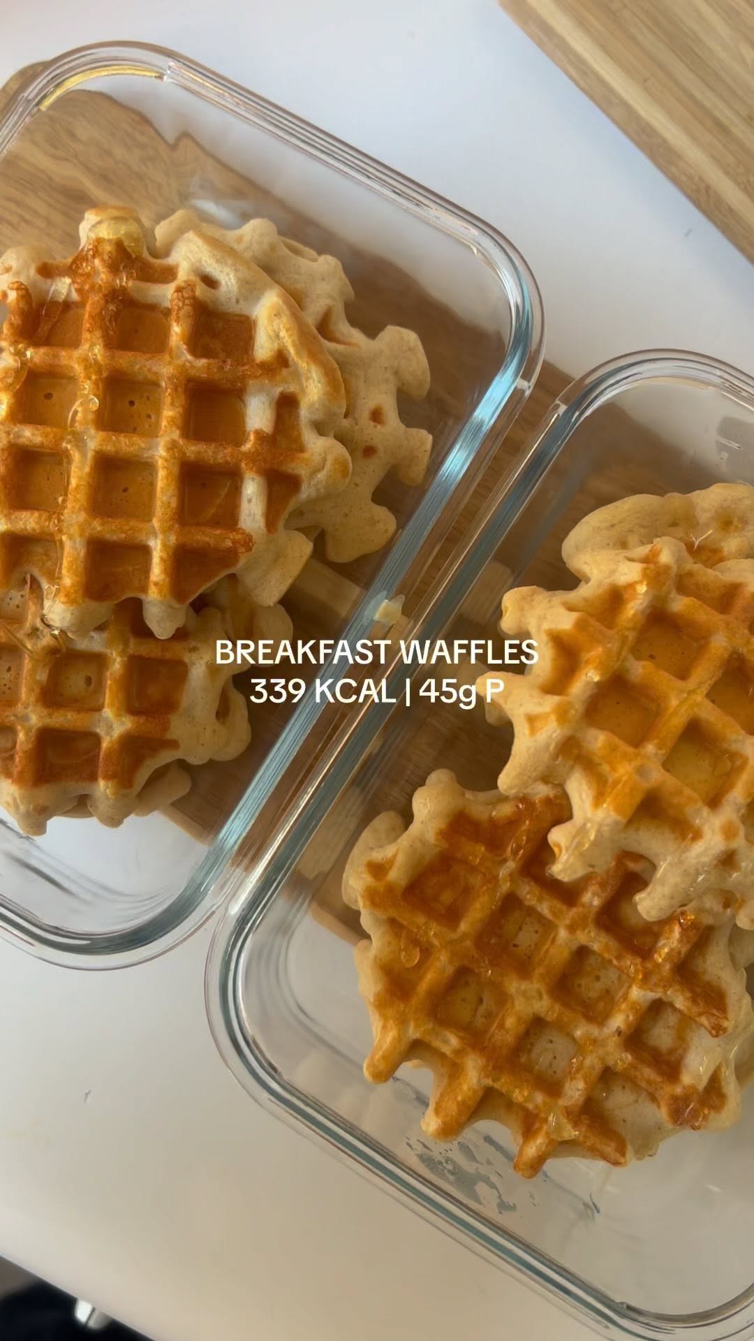 Ontbijtwafels met magere kwark en proteïnepoeder