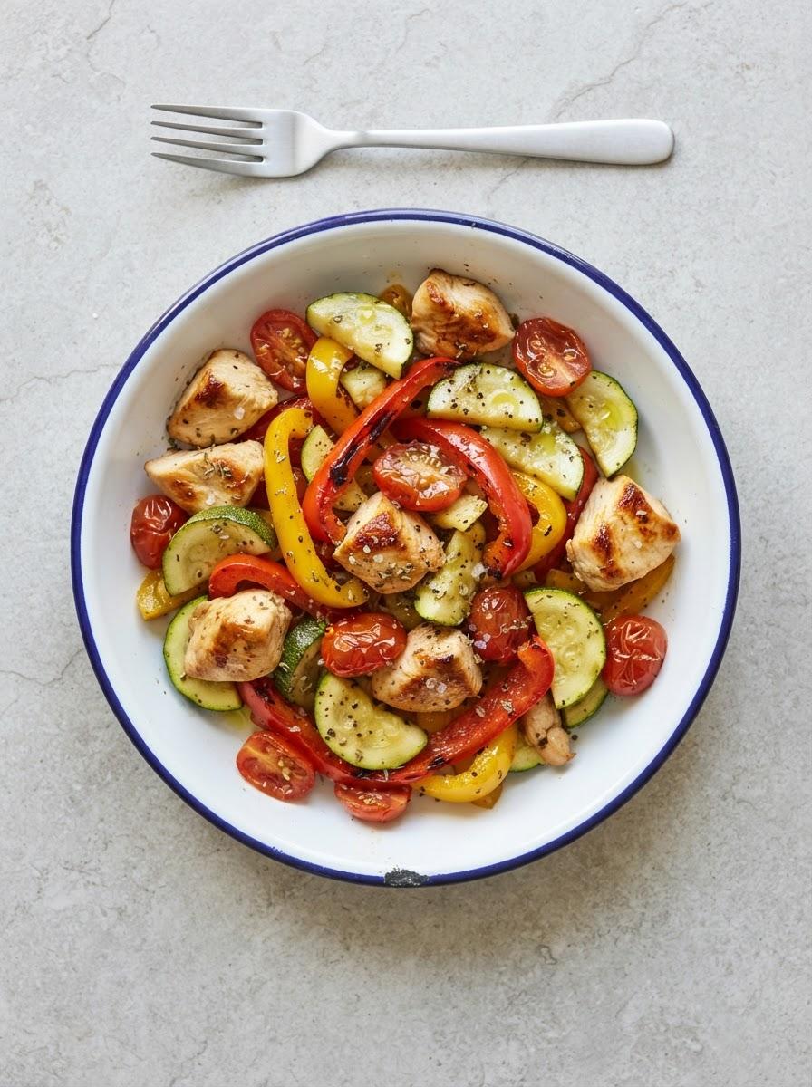 Caloriearm eenpansgerecht met kip en groente