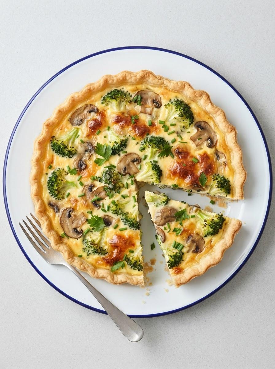 Vegetarische quiche met broccoli
