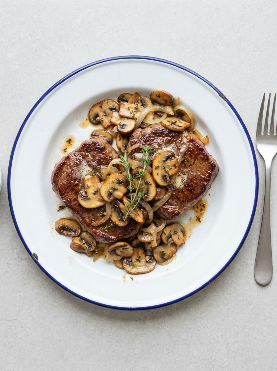 Snelle biefstuk met champignons