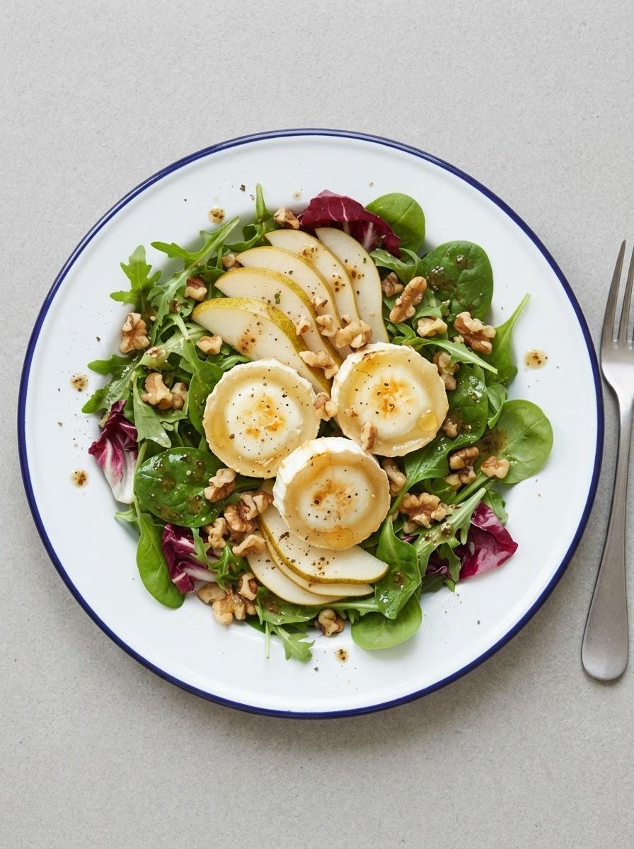 Vegetarische salade met warme geitenkaas