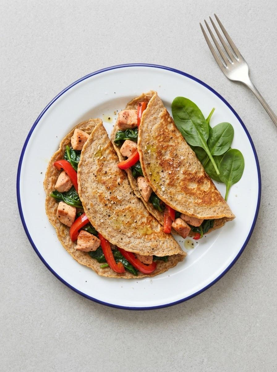 Eiwitrijke hartige pannenkoek met kip