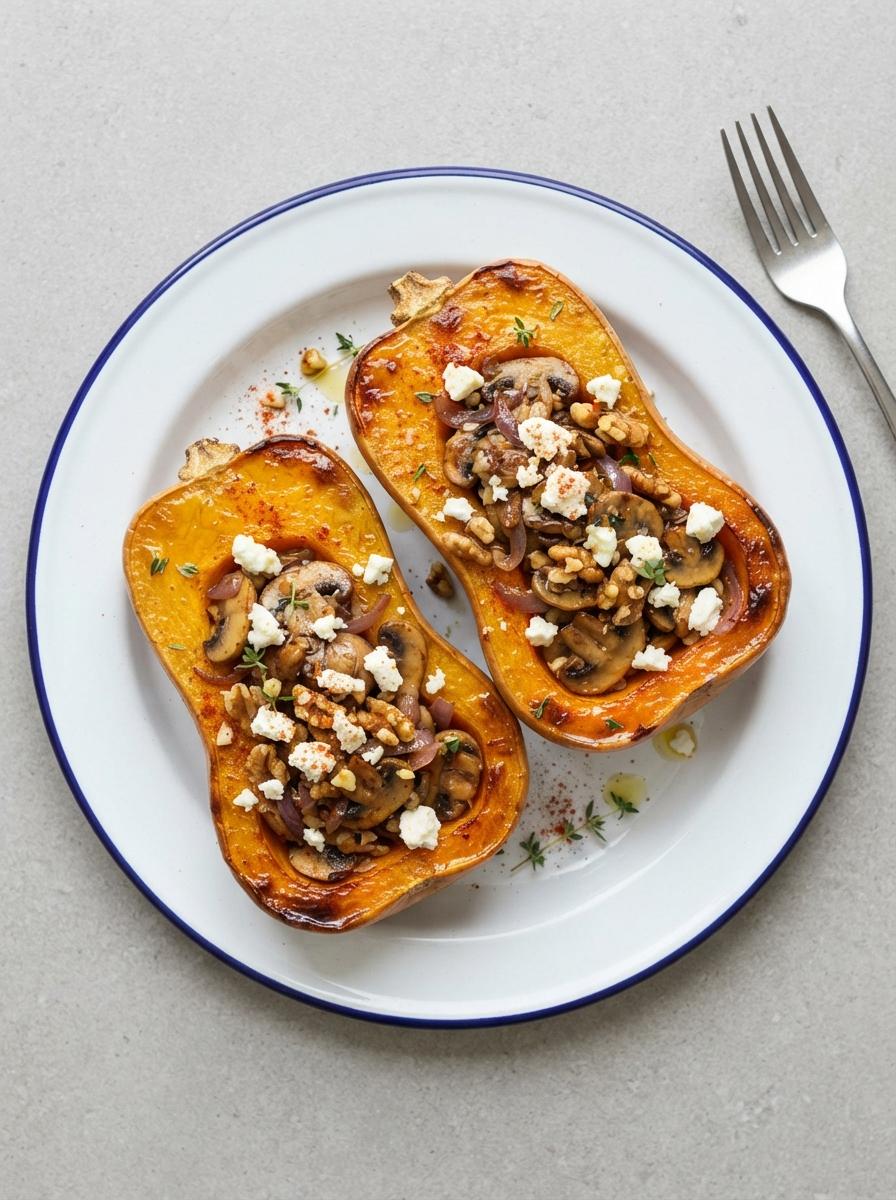 Vegetarische gevulde flespompoen