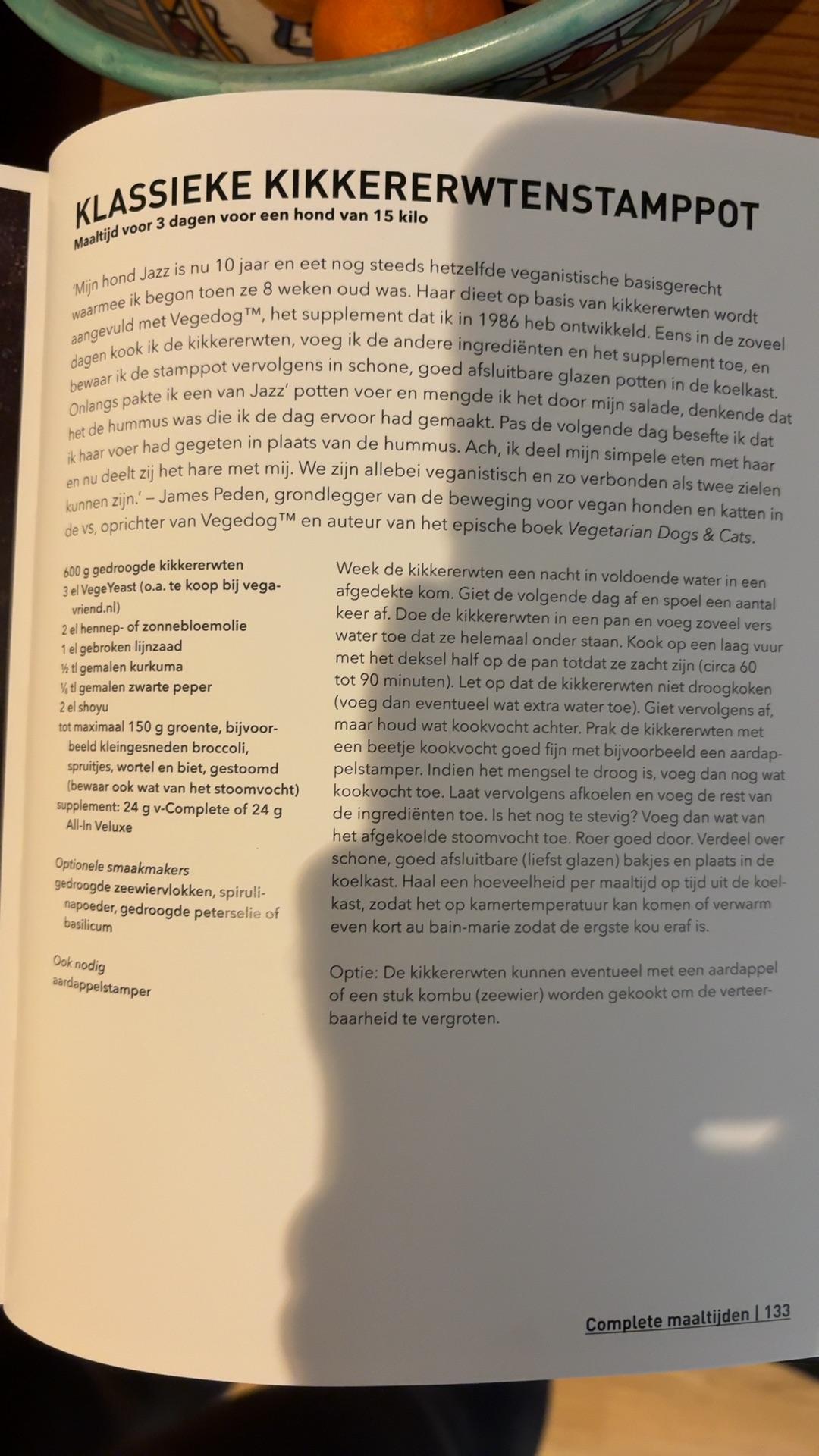 Klassieke kikkererwtenstamppot voor honden
