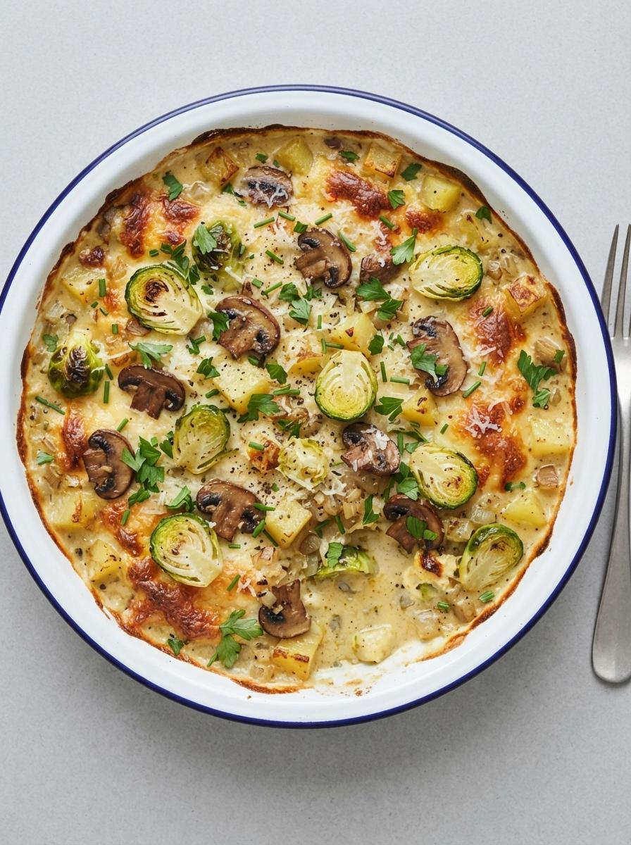 Vegetarische spruitjesschotel met kaas