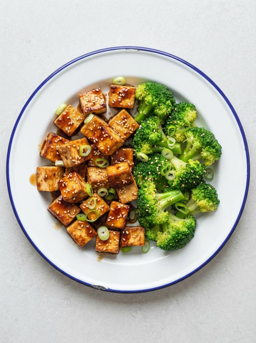 Eiwitrijke teriyaki tofu met sesam en broccoli
