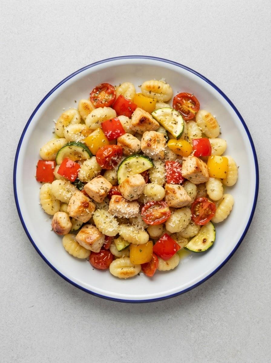 Caloriearme gnocchi met groenten en kip