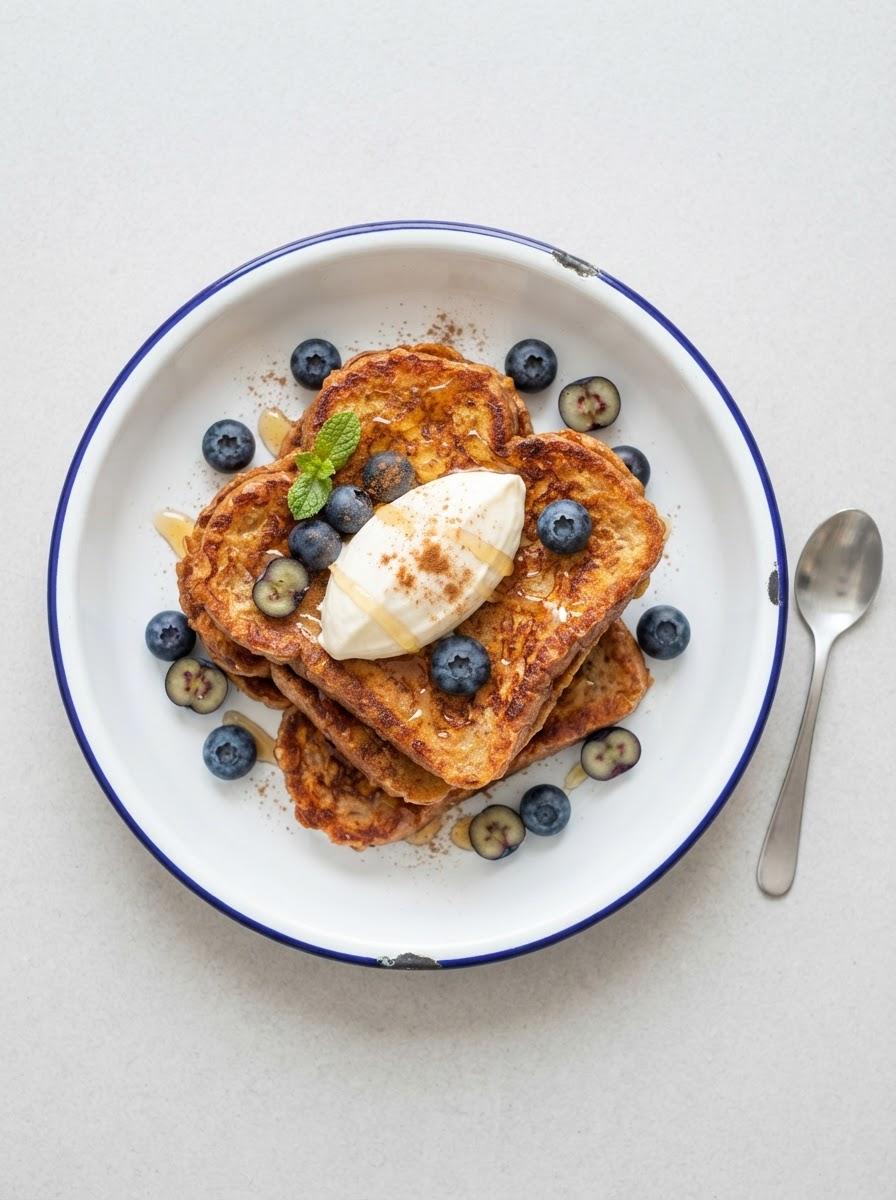 Eiwitrijke ovenwentelteefjes met kwark en bessen