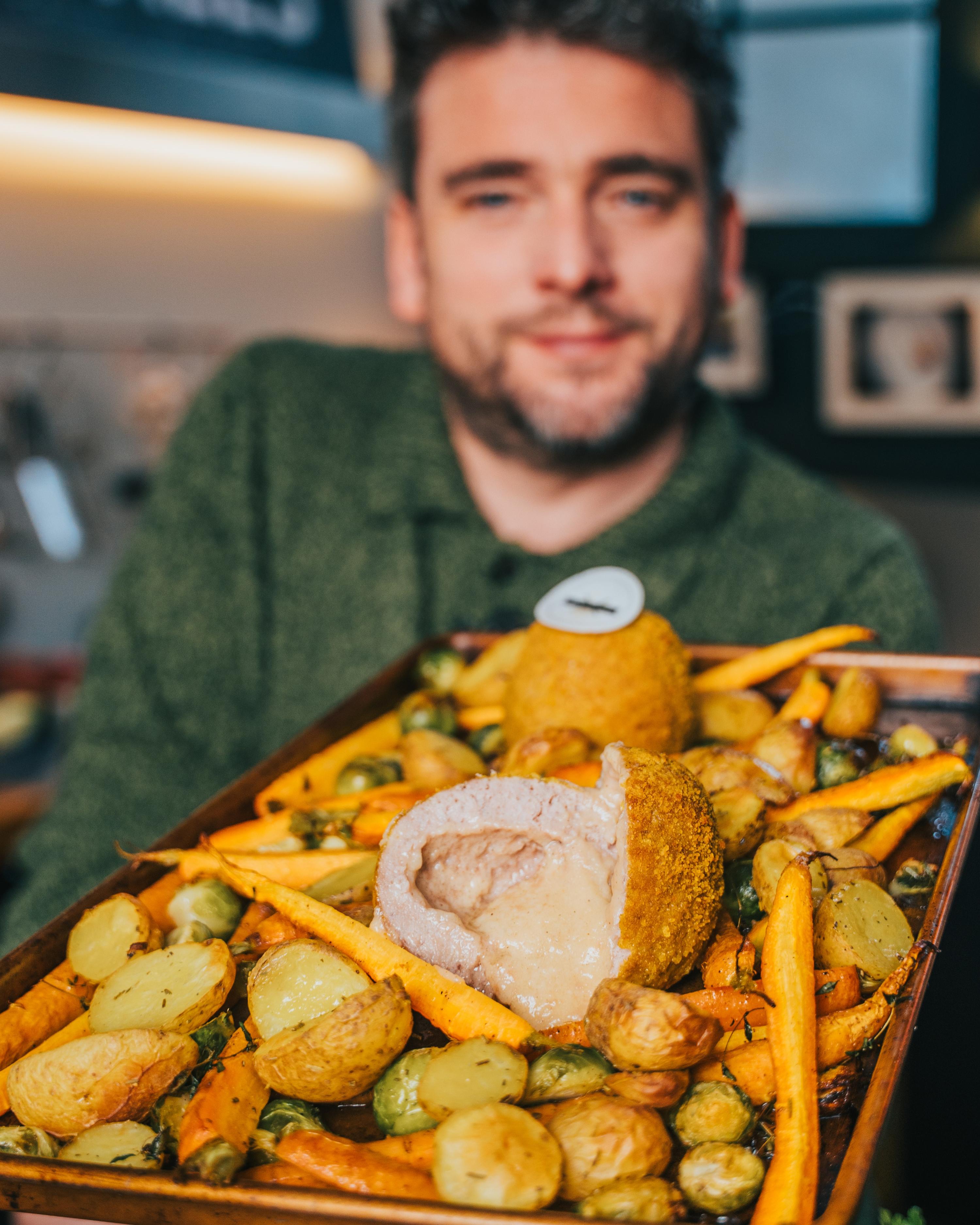 Traybake de légumes avec boulette de viande Balls & Glory farcie