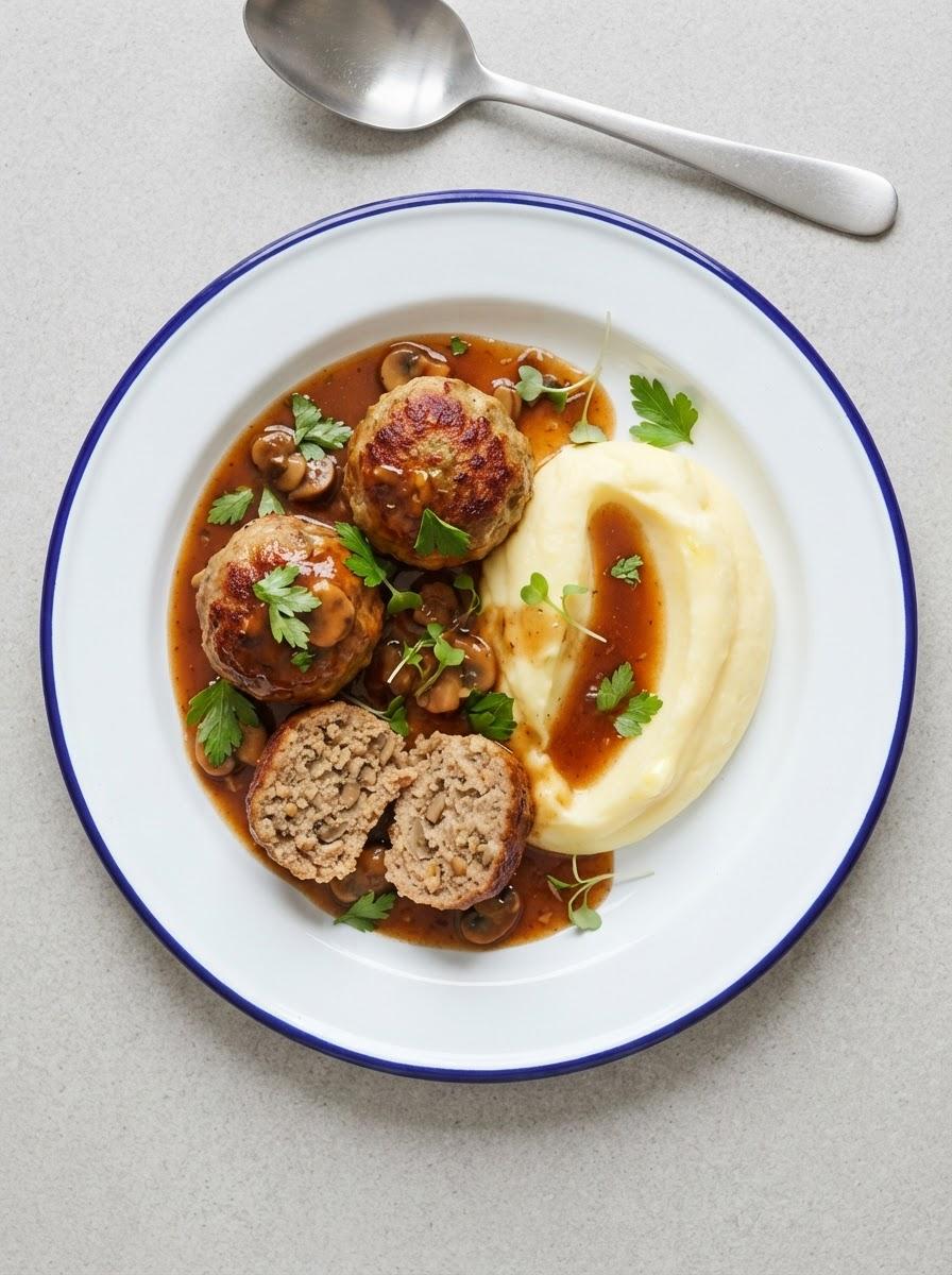 Vegetarische gehaktballen in jus