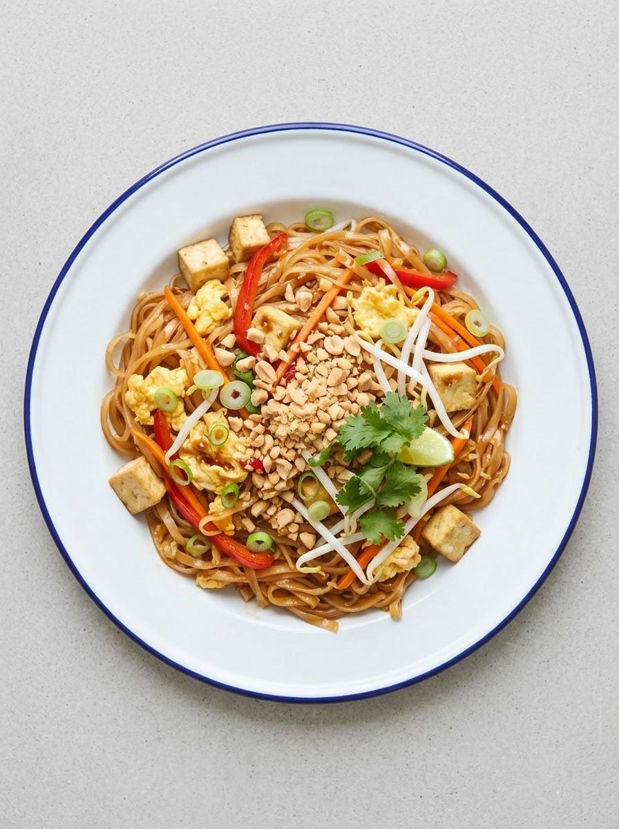 Vegetarische pad thai met ei