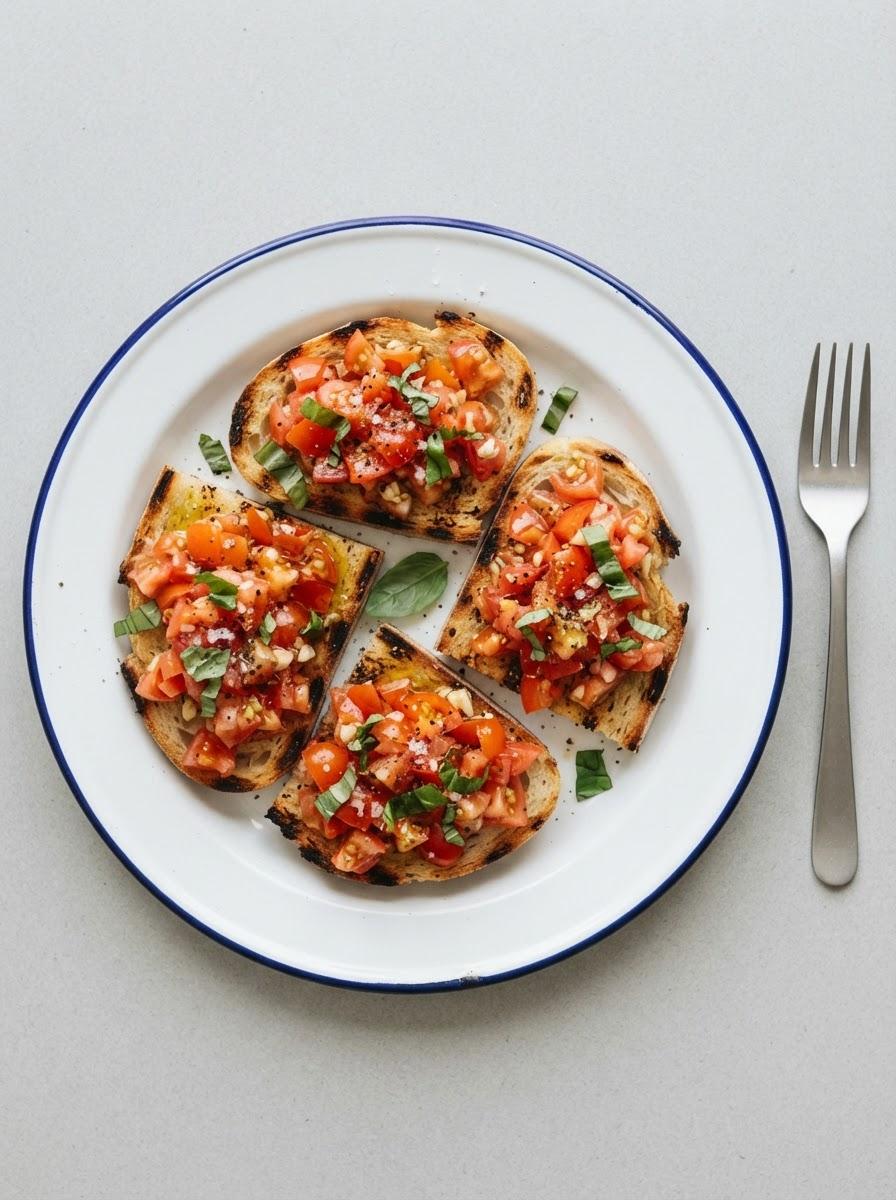 Snelle bruschetta met tomaat en basilicum