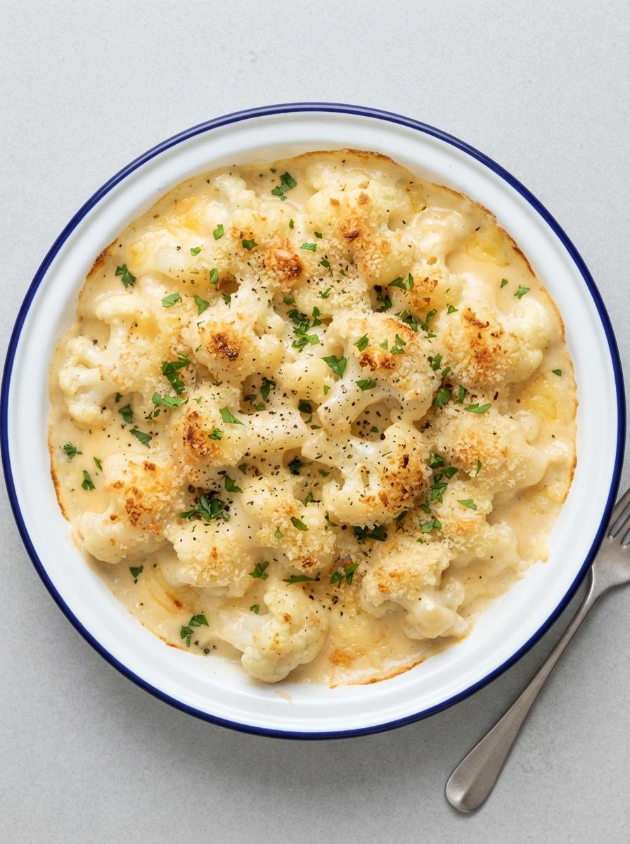 Vegetarische bloemkool met kaassaus uit de oven