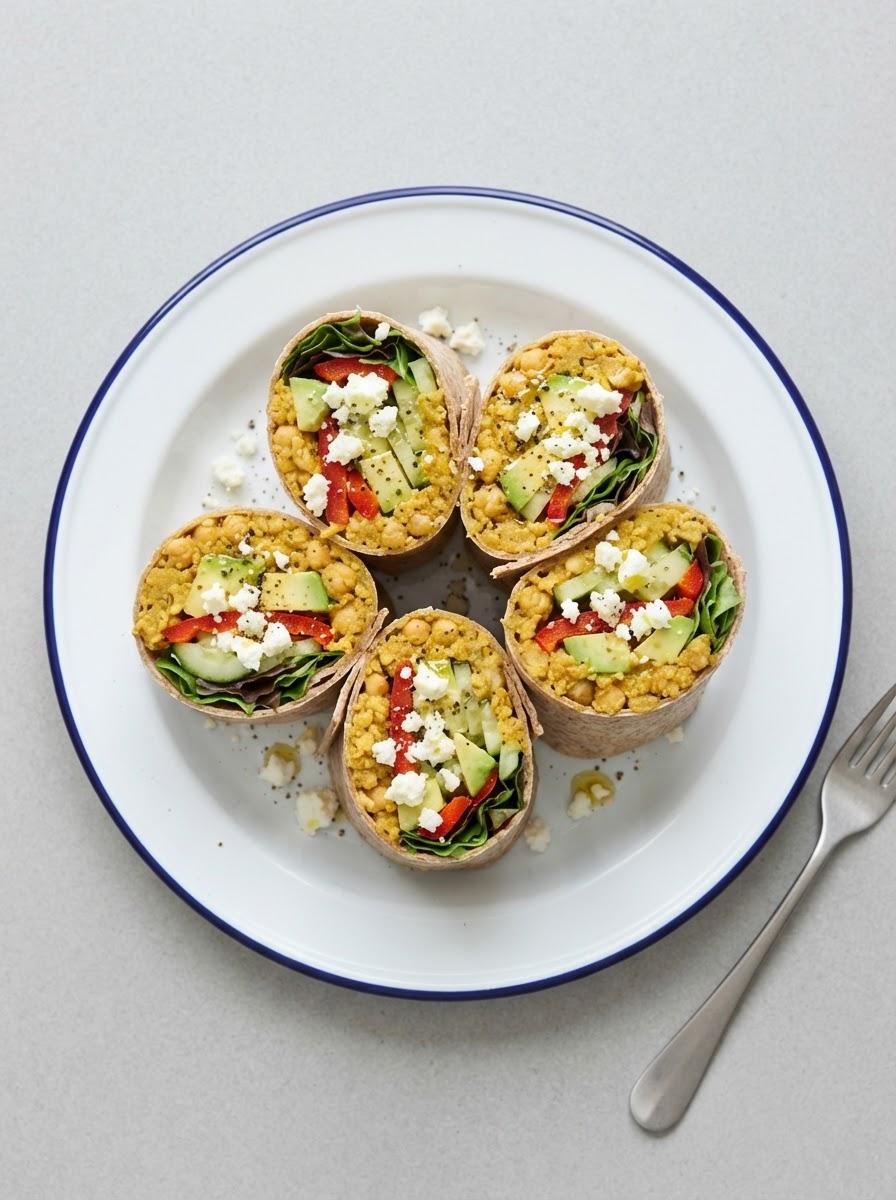 Vegetarische koude lunchwraps