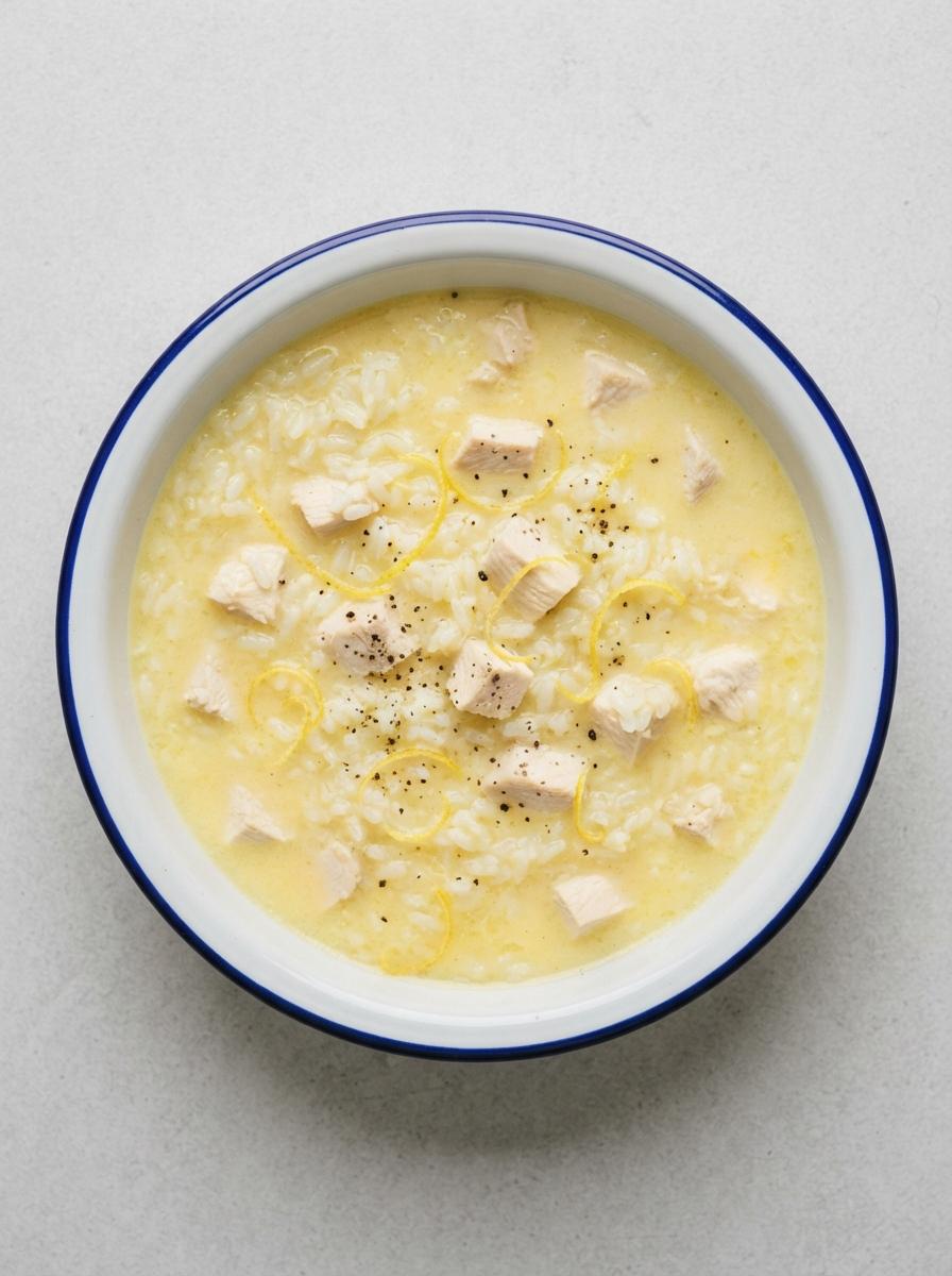 Eiwitrijke avgolemono (Griekse citroen-kipsoep)