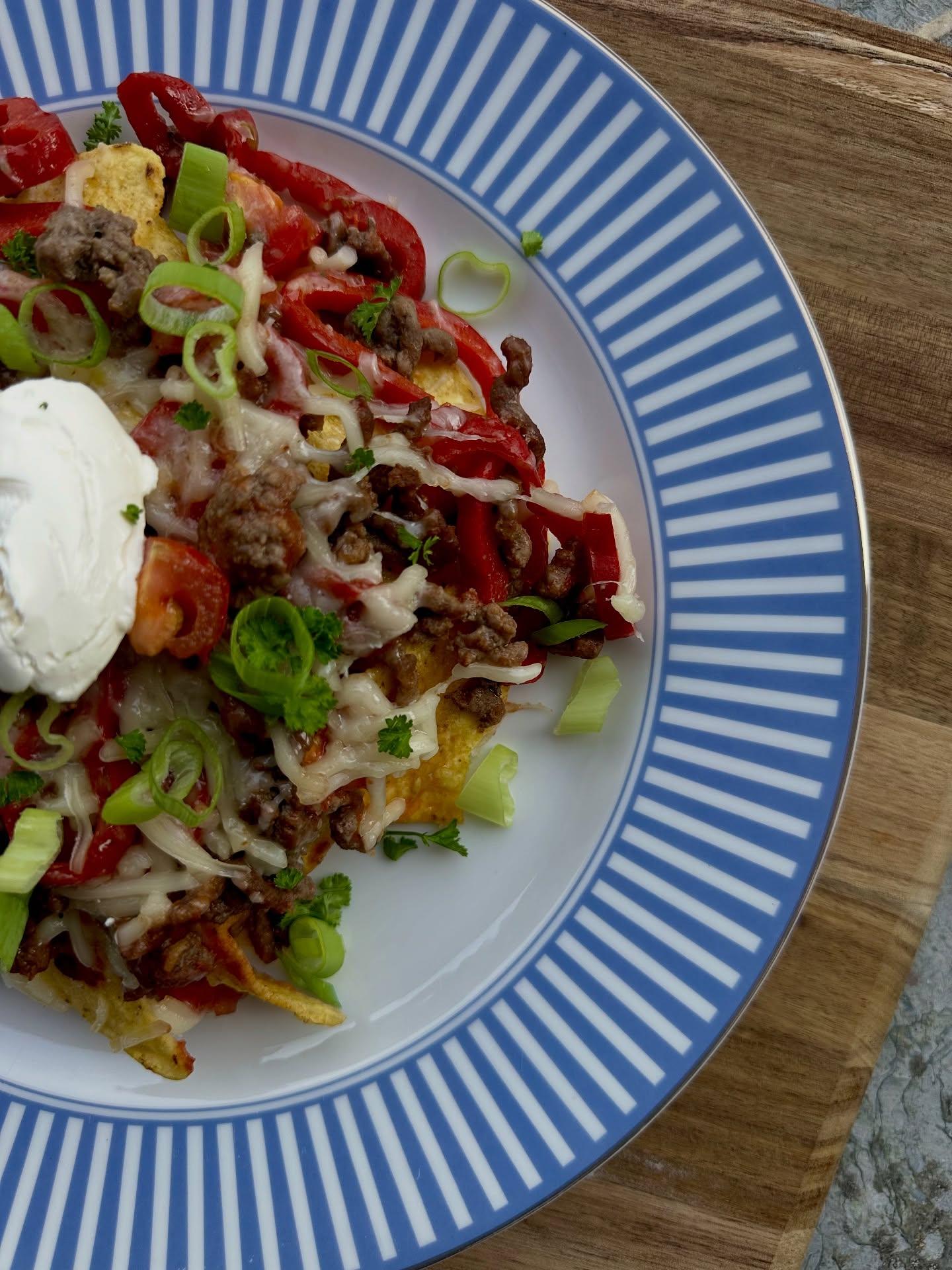 Loaded nacho’s met gehakt, paprika en kaas