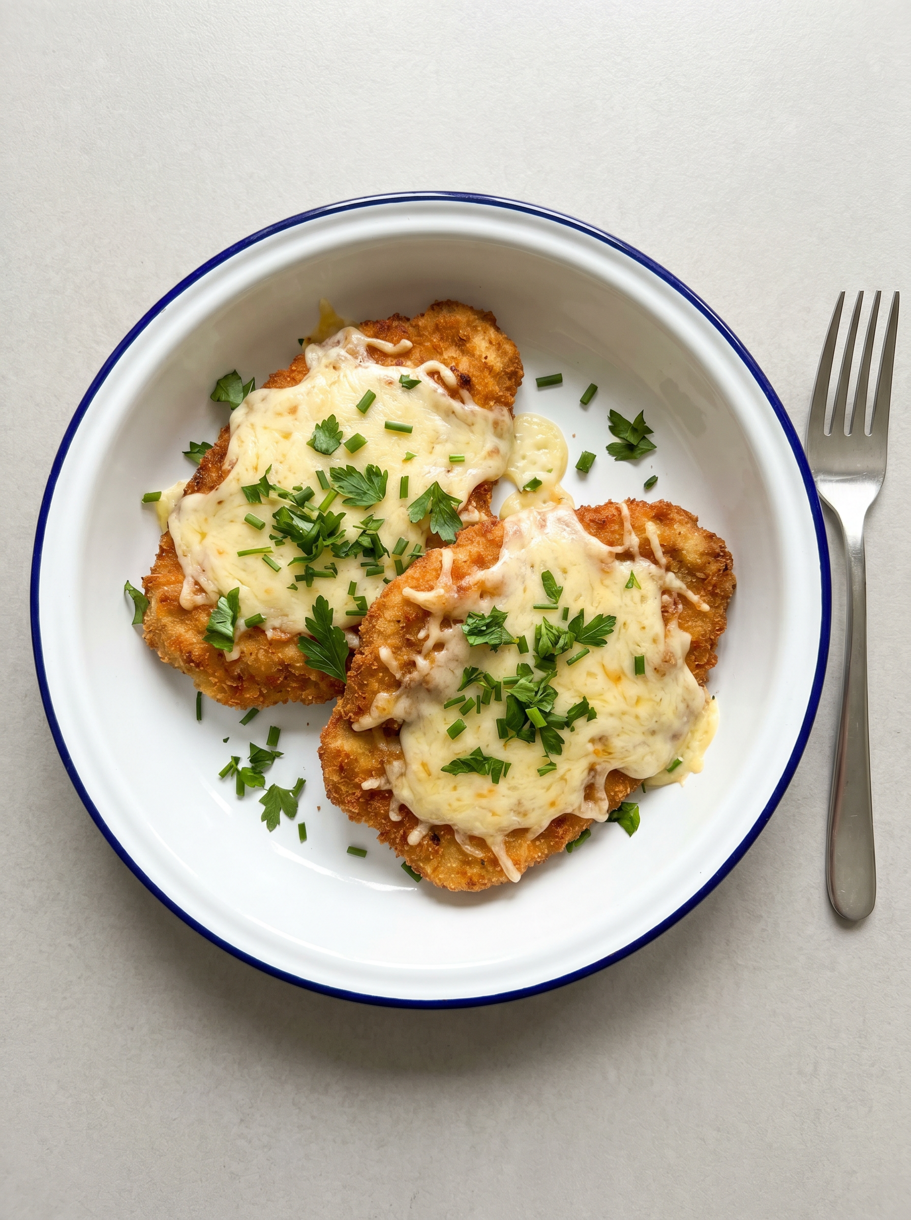 Schnitzel met kaas airfryer