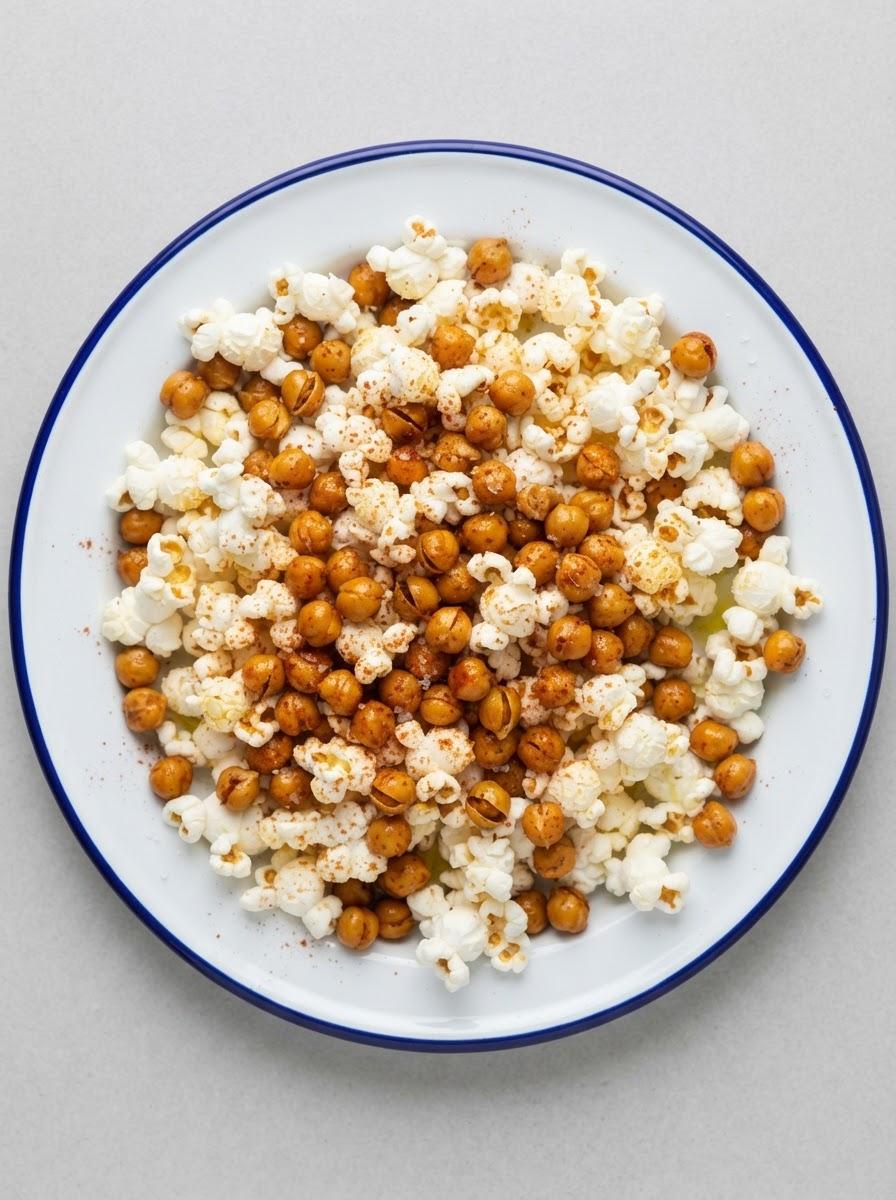 Caloriearme popcorn met kikkererwten