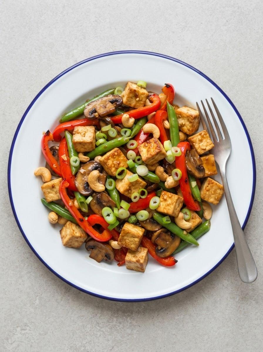 Vegetarische tofu-roerbak