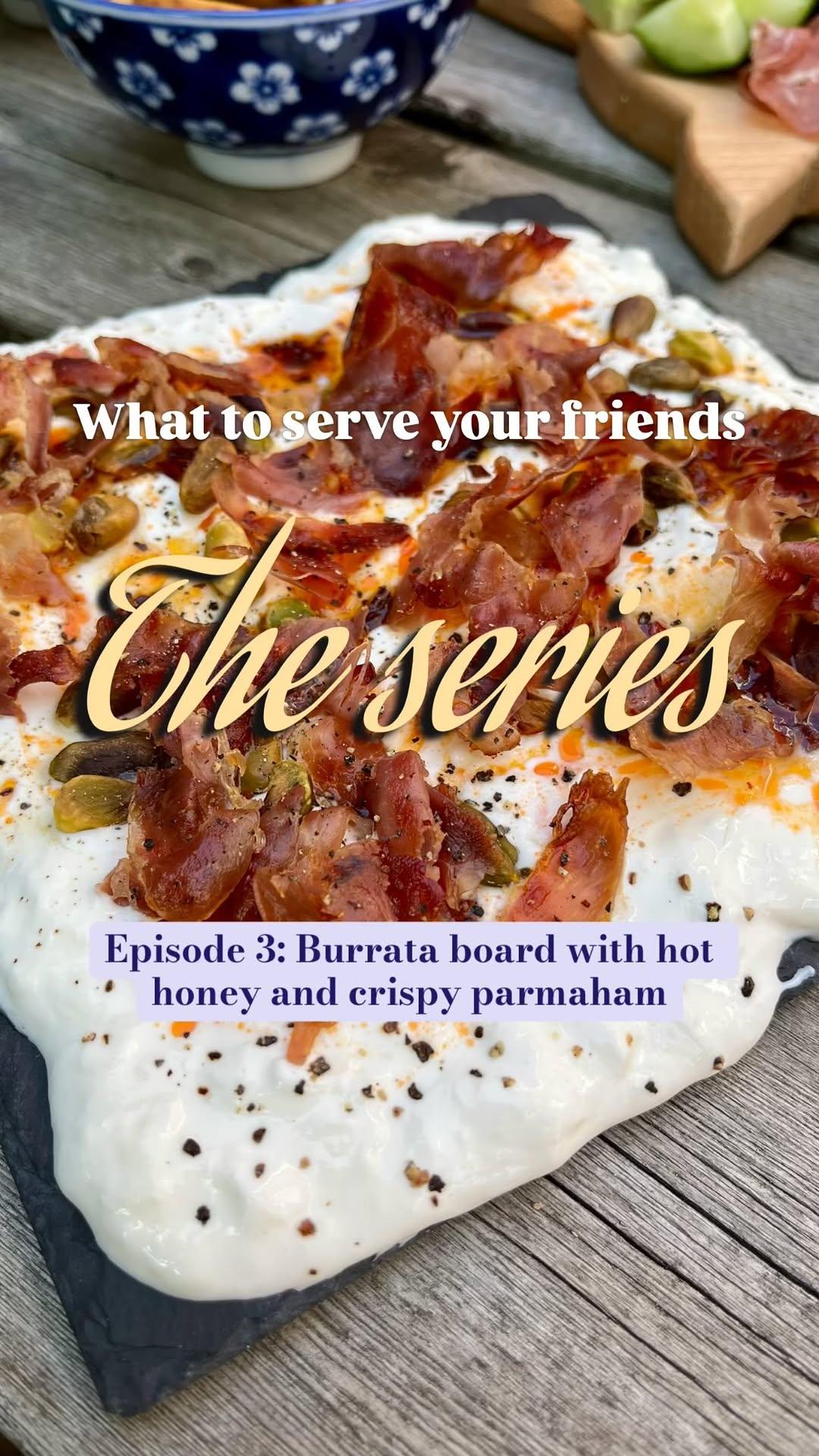 Burrata board met hot honey en krokante parmaham