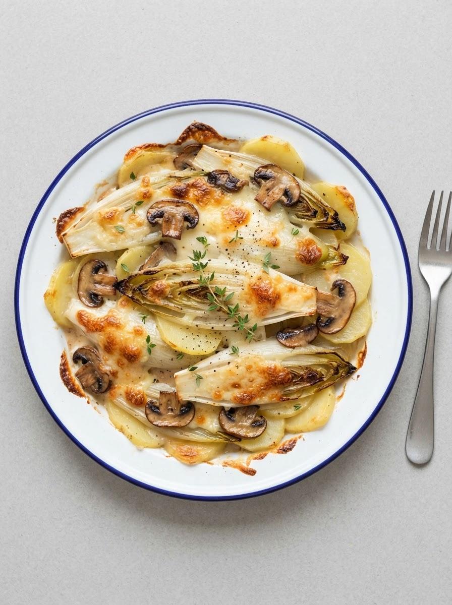 Vegetarische witlofschotel met kaas