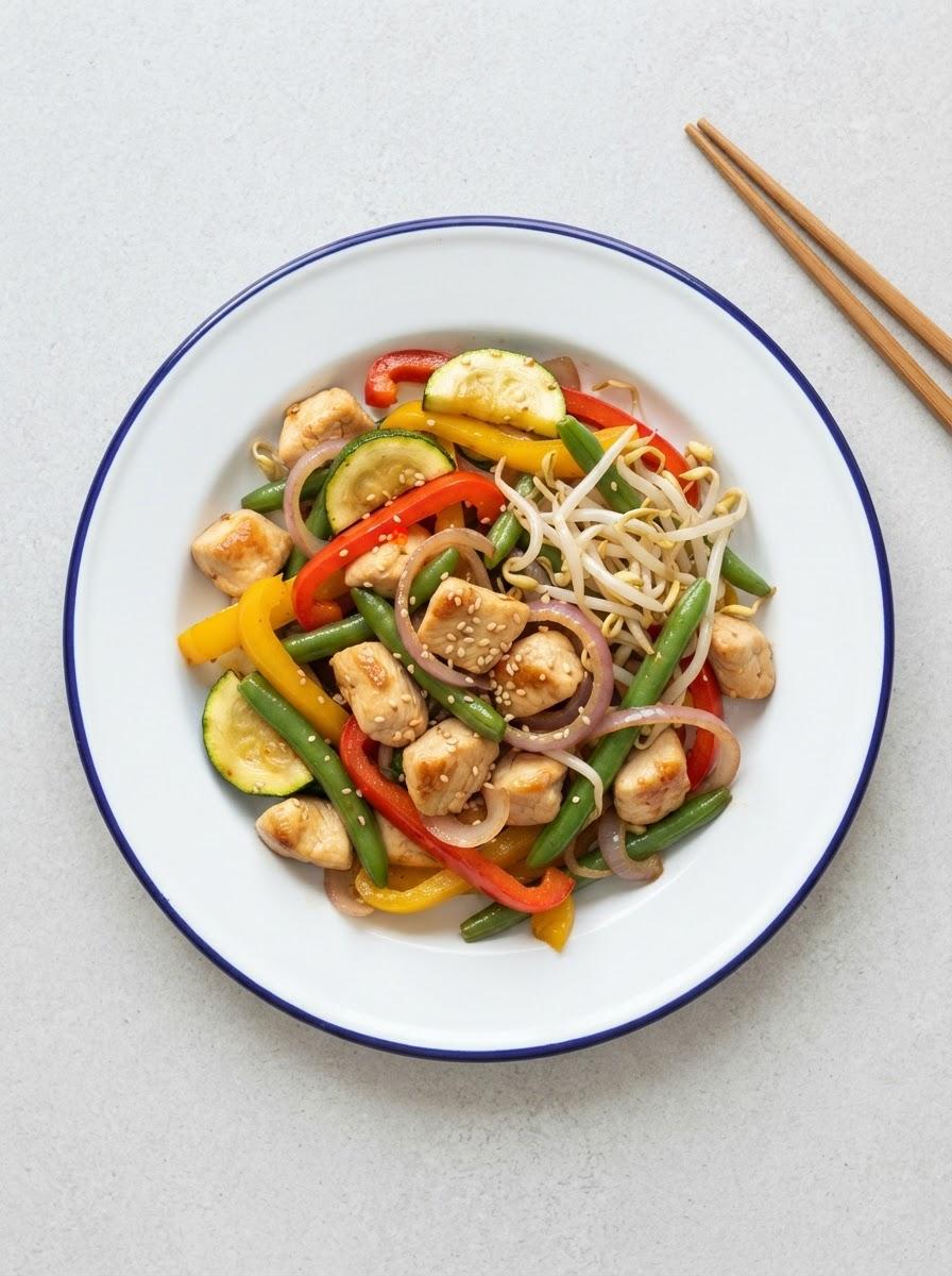 Caloriearm wokgerecht met kip en groenten