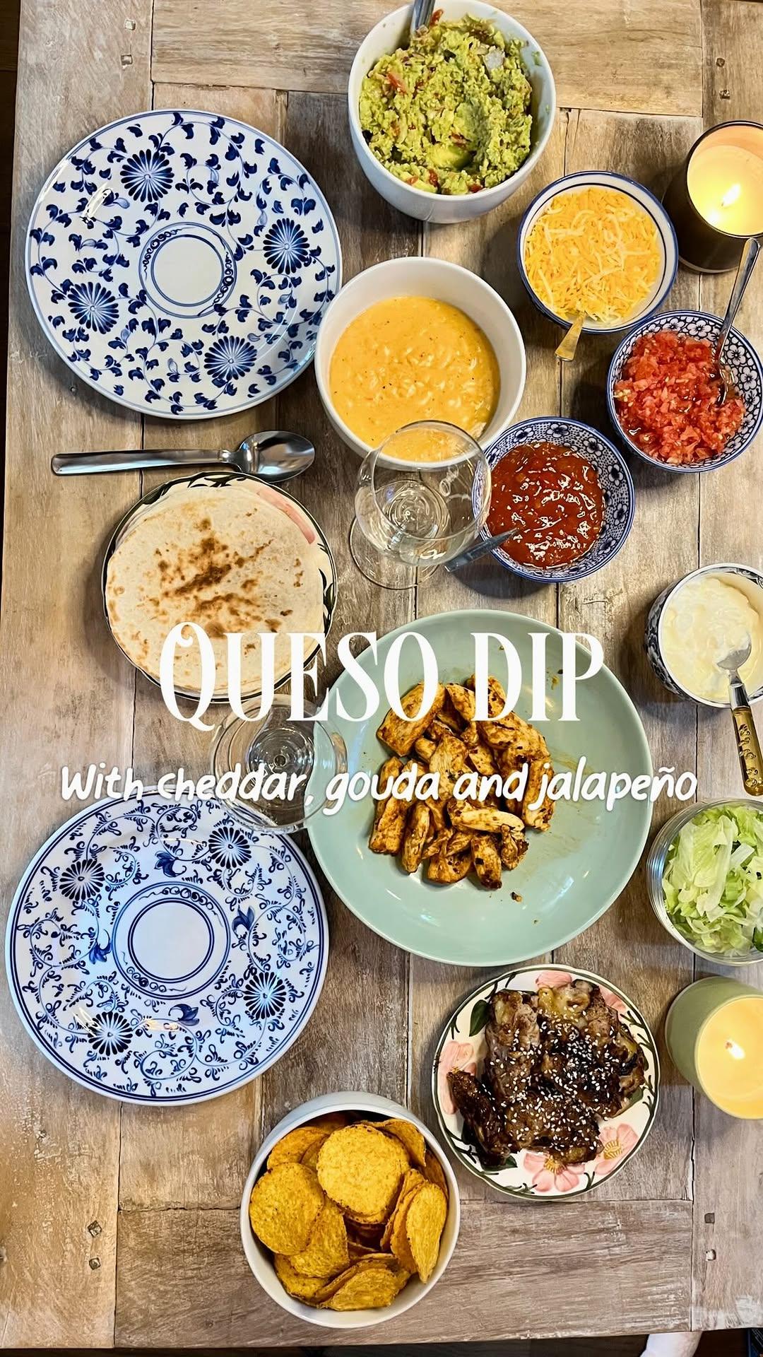 Queso dip met cheddar, gouda en jalapeño