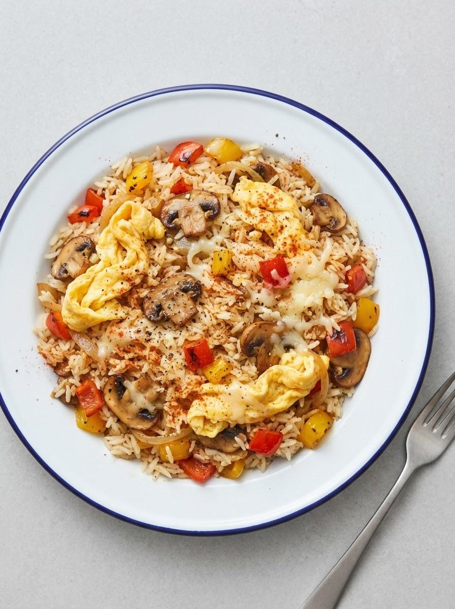 Vegetarische rijstschotel met ei