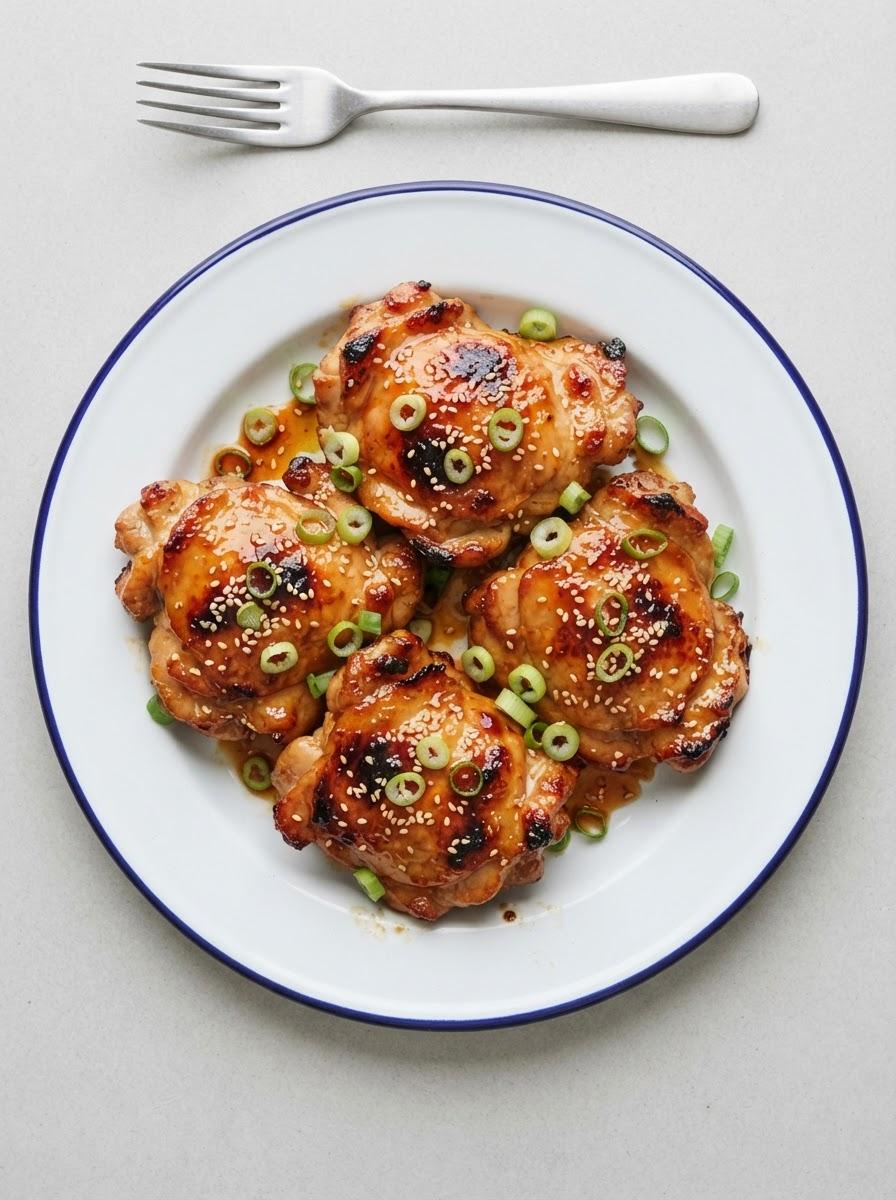 Snelle sticky kippendijen uit de pan
