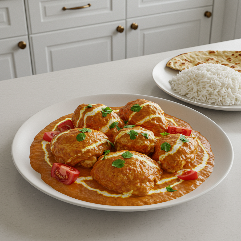 Butter Chicken met Koriander en Tomaat