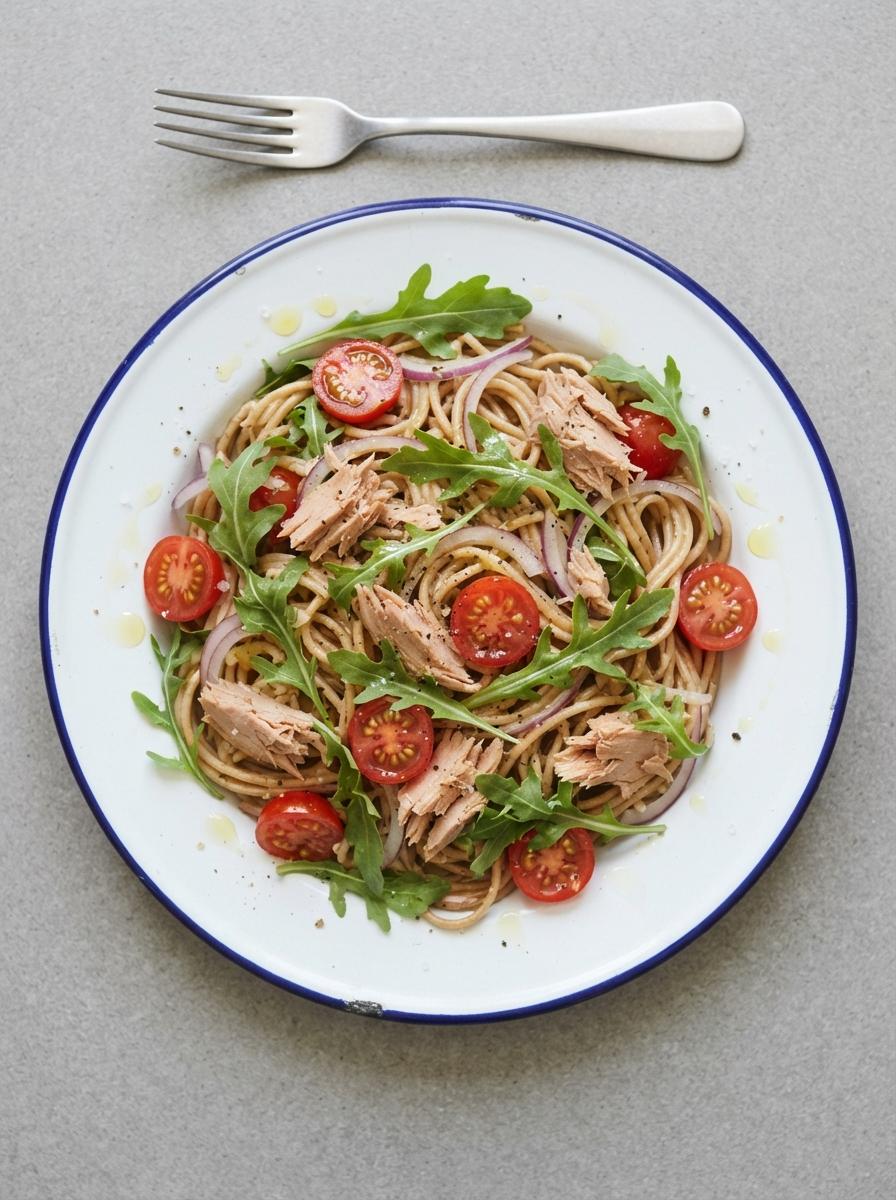 Eiwitrijke pastasalade met tonijn