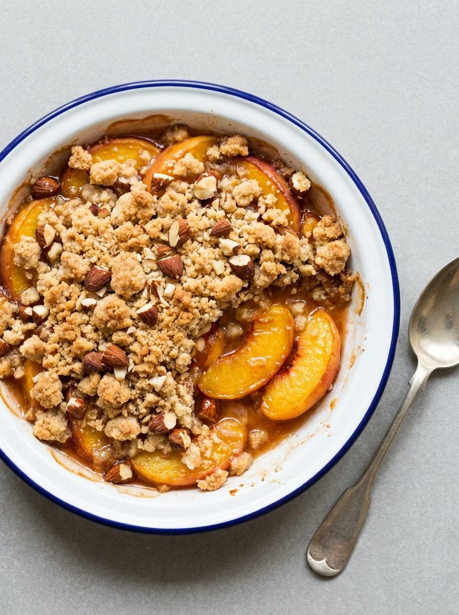 Perzik met amandel crumble uit de airfryer