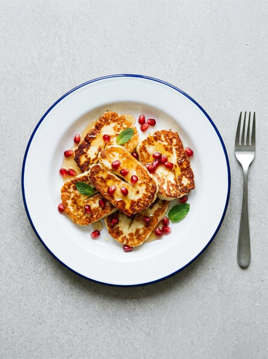 Airfryer Halloumi met Granaatappel en Honing