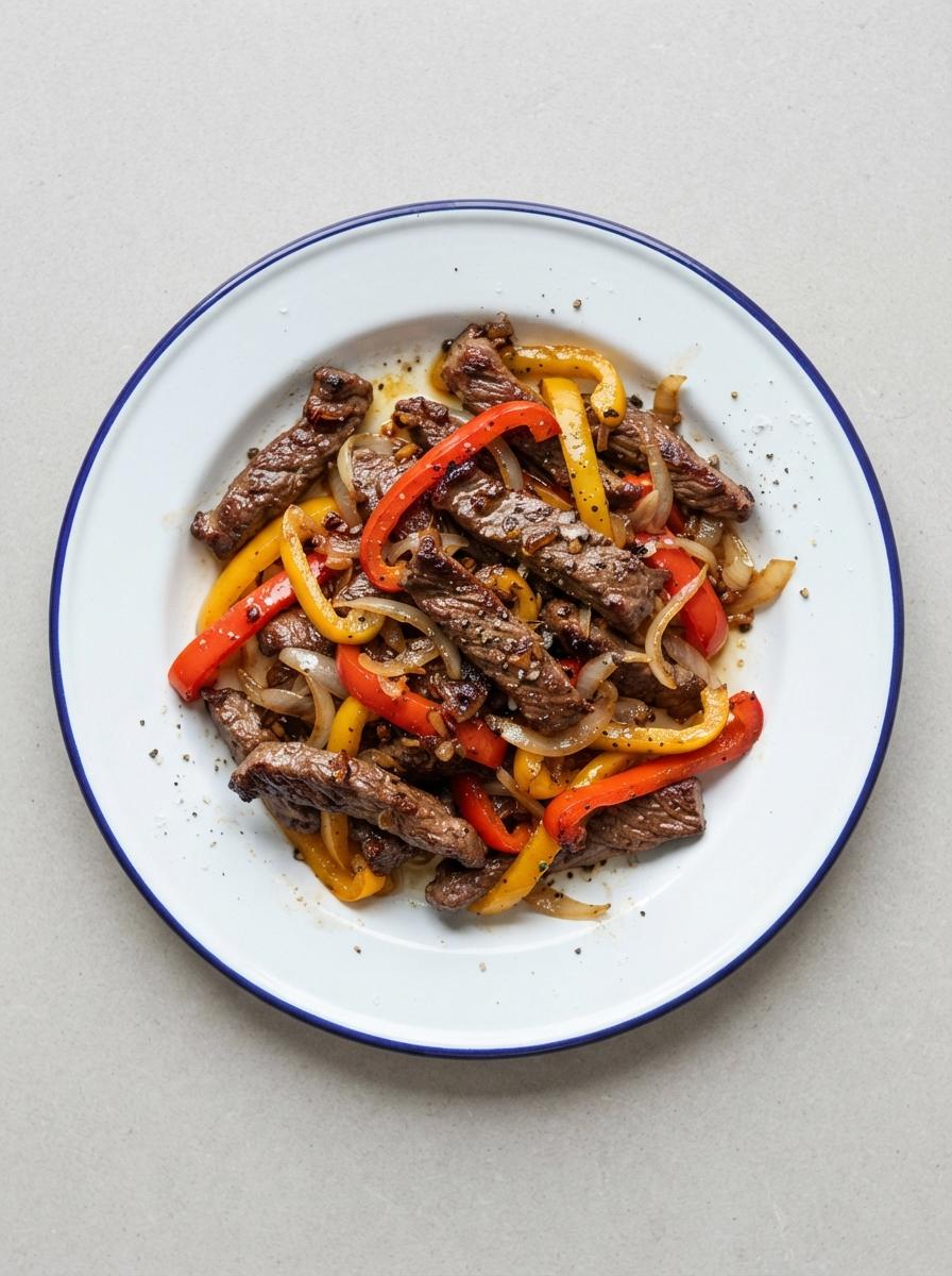 Eiwitrijke runderreepjes met paprika