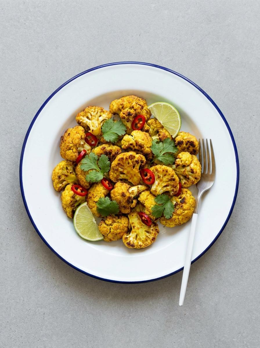 Krokante bloemkool met kerrie uit de airfryer