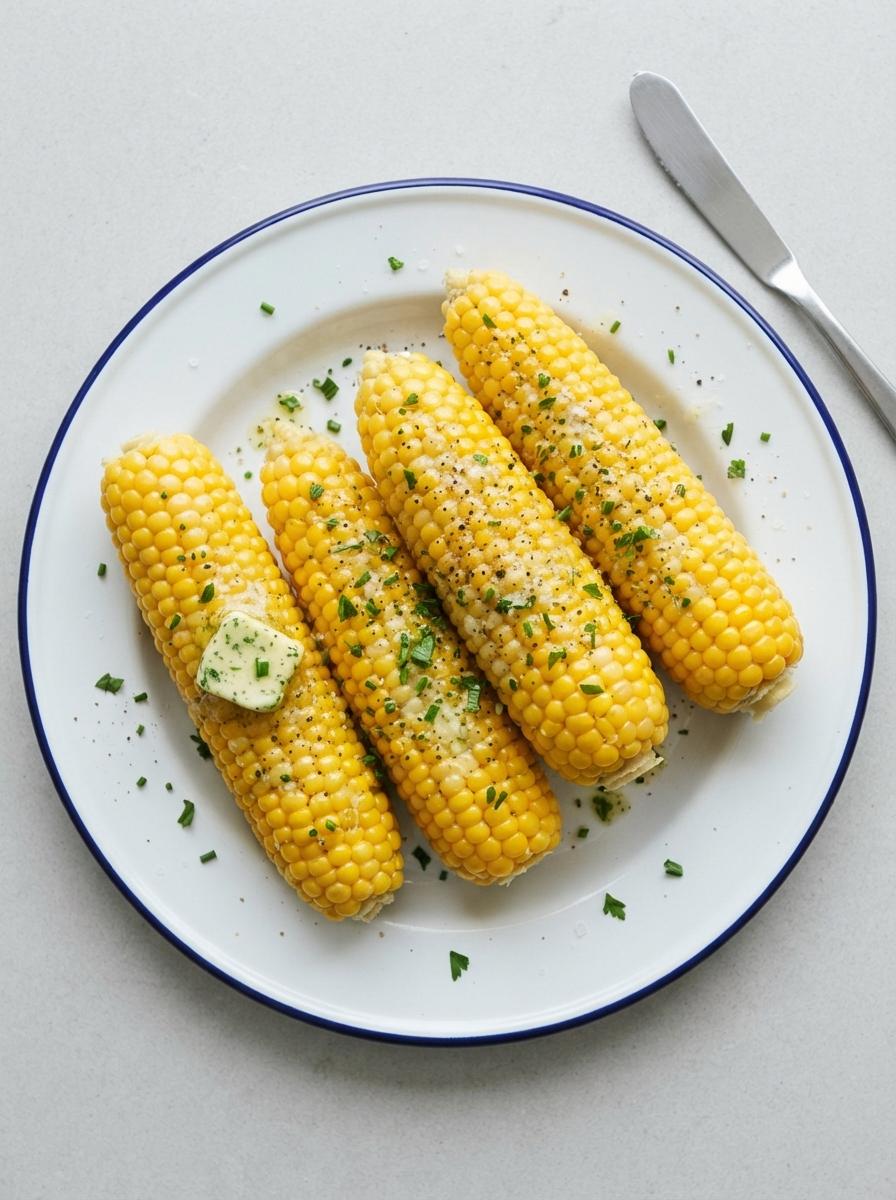 Vegetarische maiskolven met kruidenboter