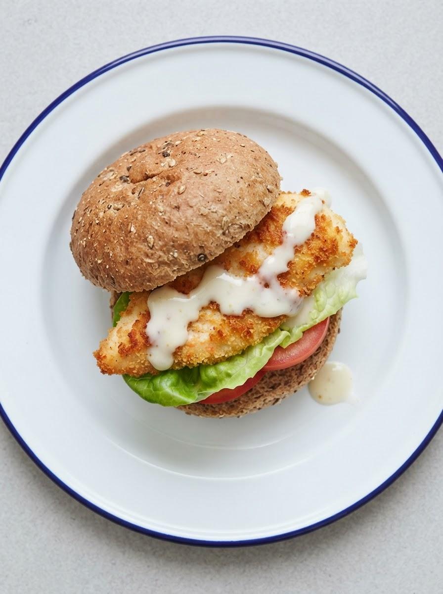 Caloriearme crispy chicken burger