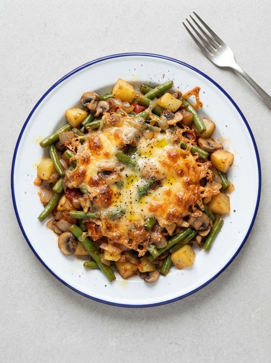 Vegetarische snijbonenschotel