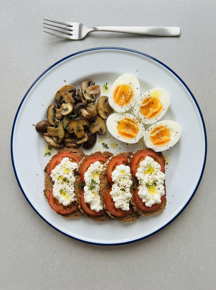 Vegetarisch ontbijtbord