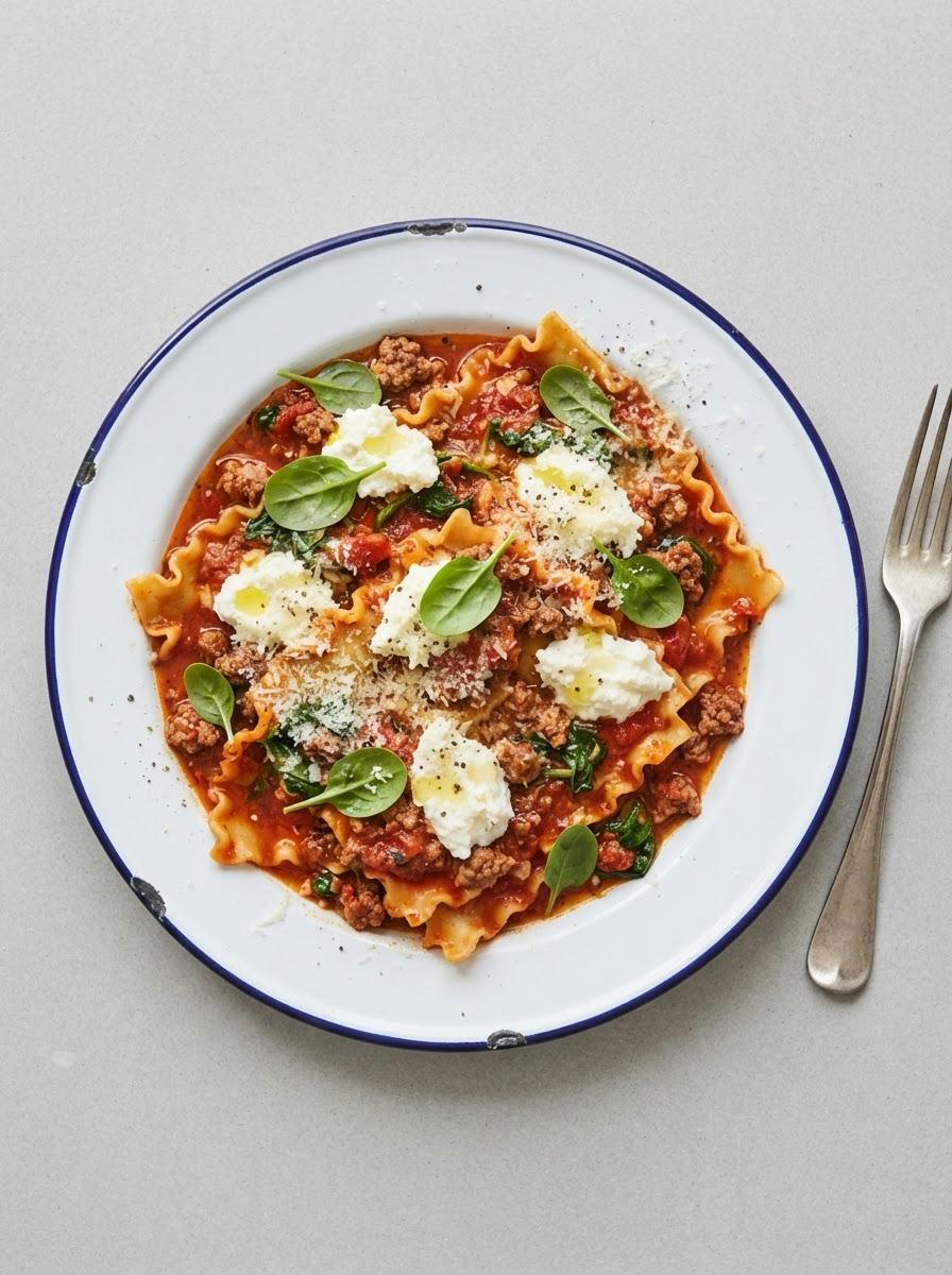 Snelle open lasagne uit de pan