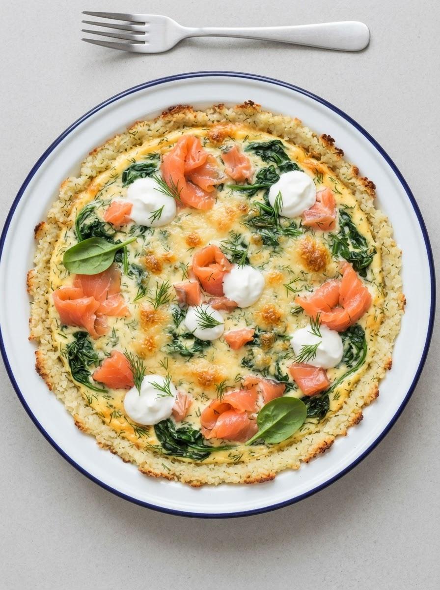 Koolhydraatarme quiche met zalm