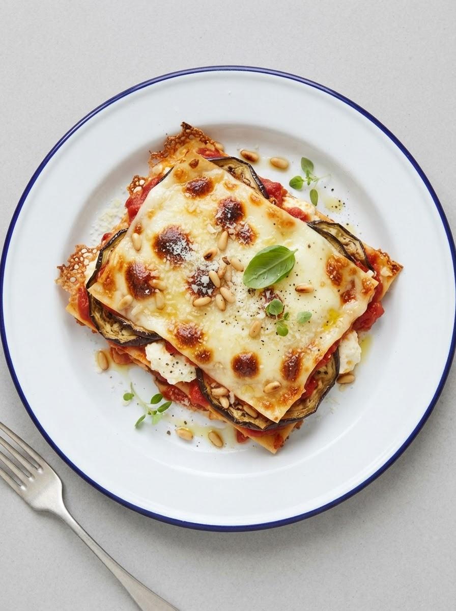 Vegetarische auberginelasagne