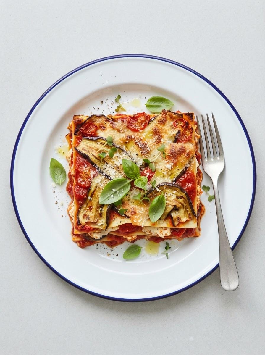 Vegetarische auberginelasagne