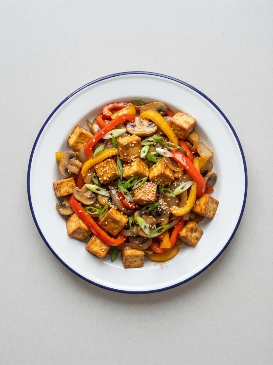 Vegetarische tofu-roerbak