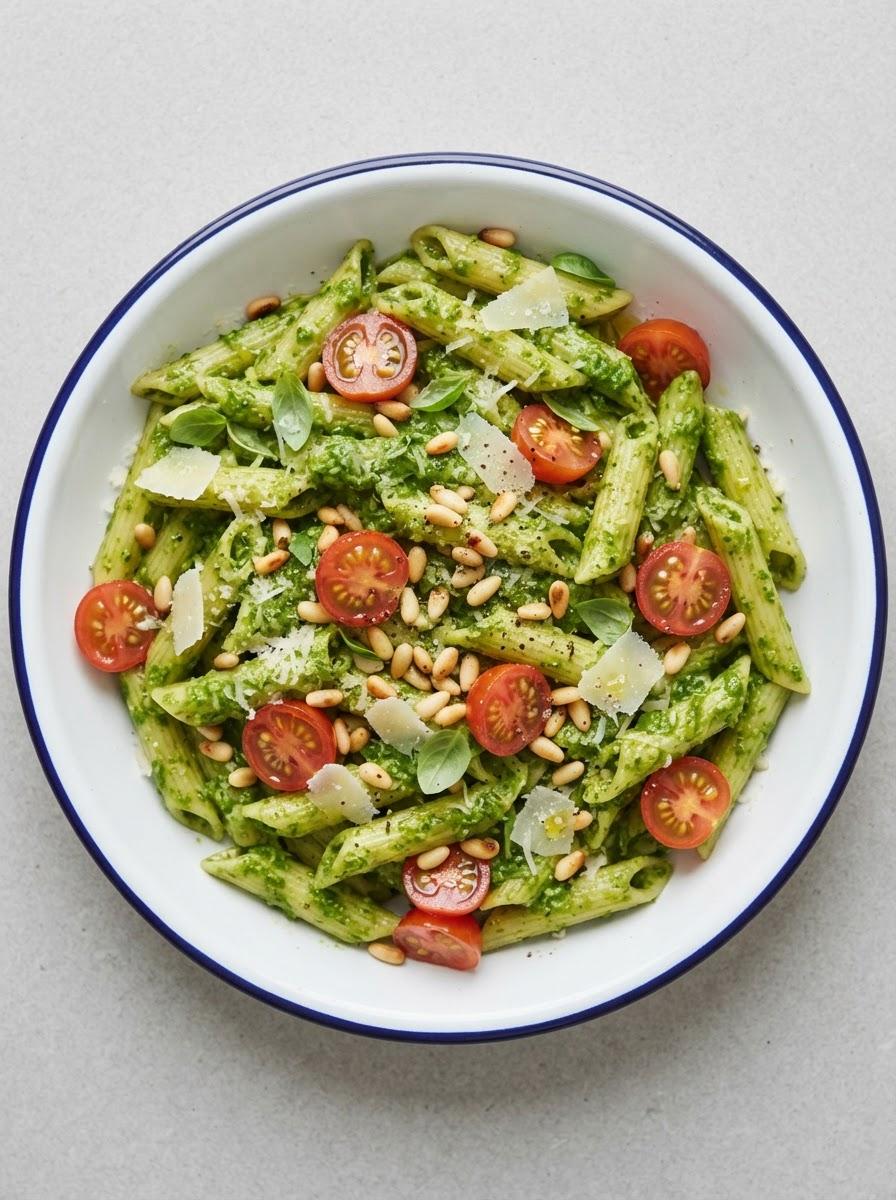 Vegetarische pasta pesto