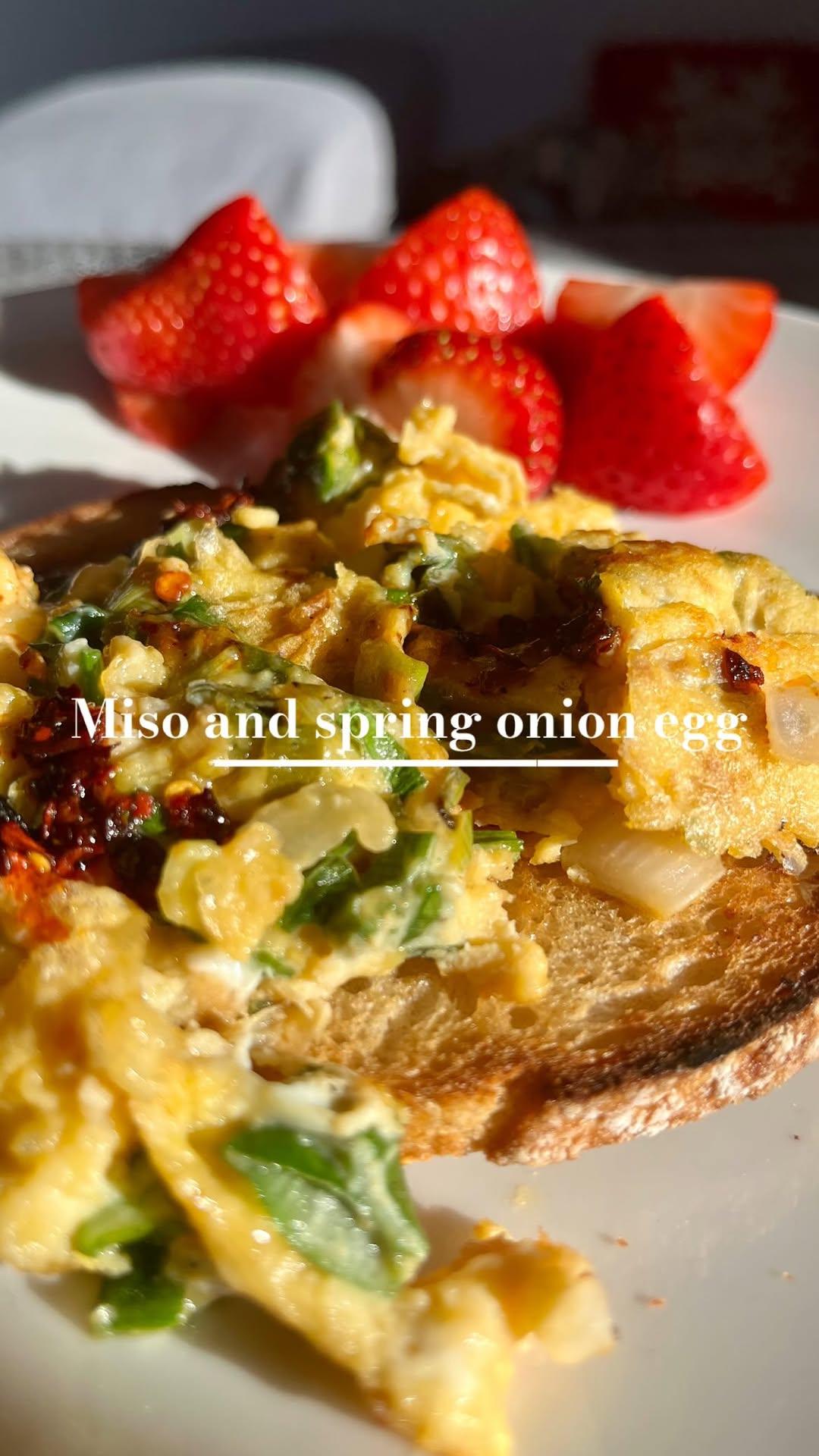 Miso Spring Onion Breakfast Eggs