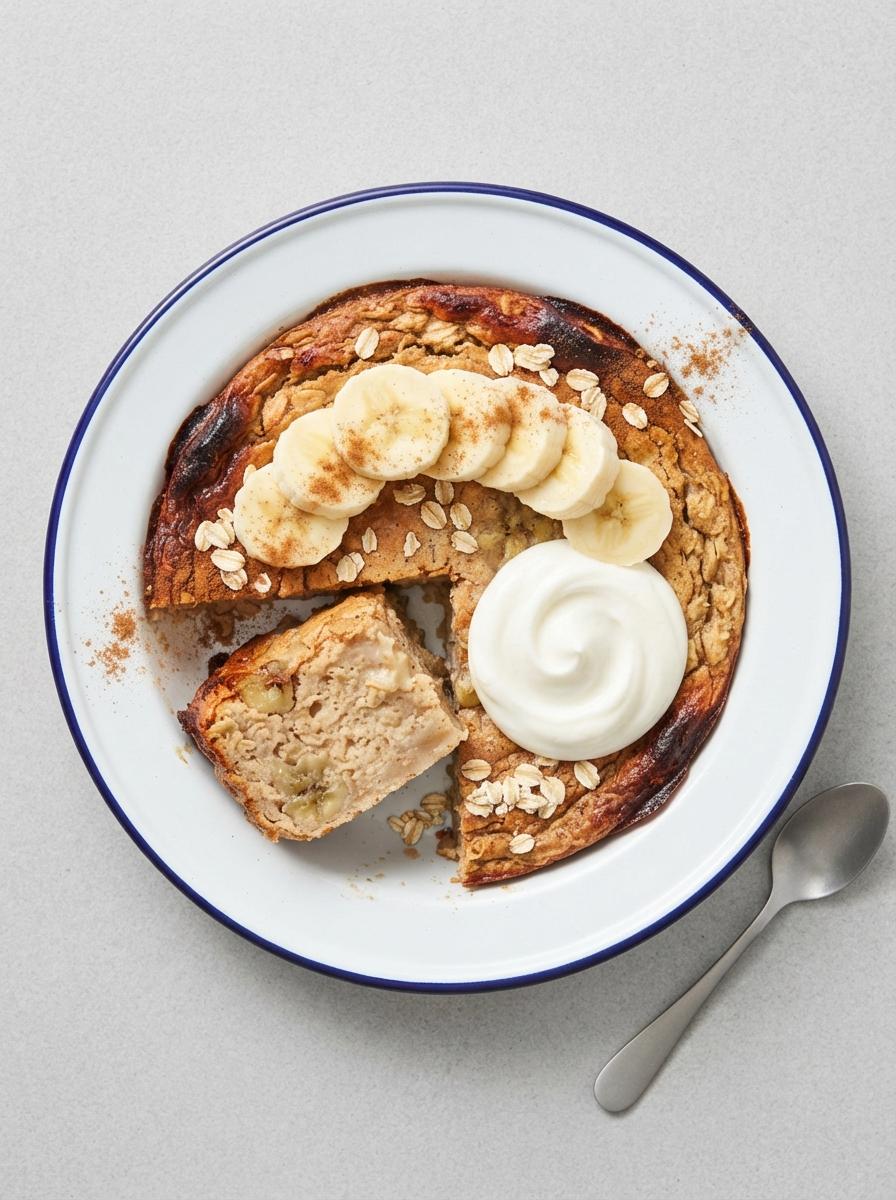 Eiwitrijke baked oats met banaan