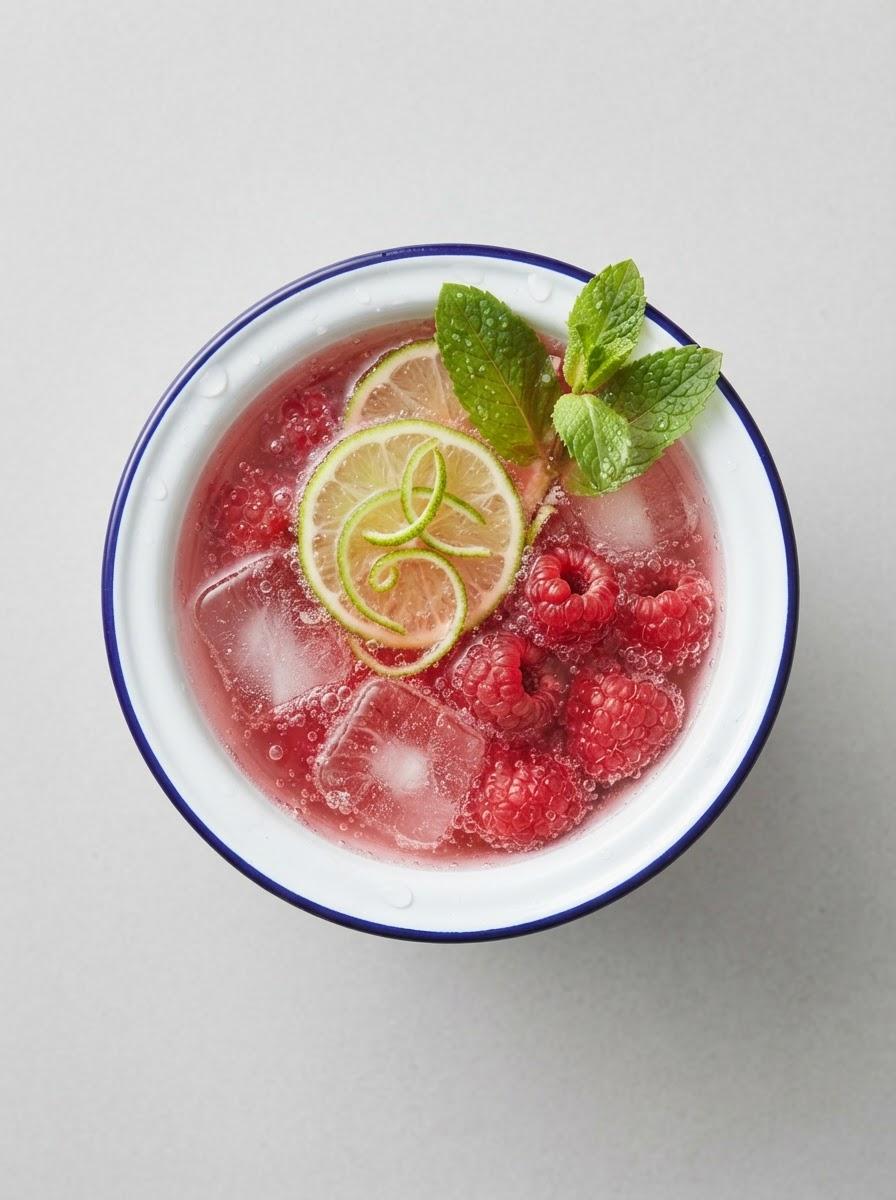 Caloriearme frambozen-limoen mocktail