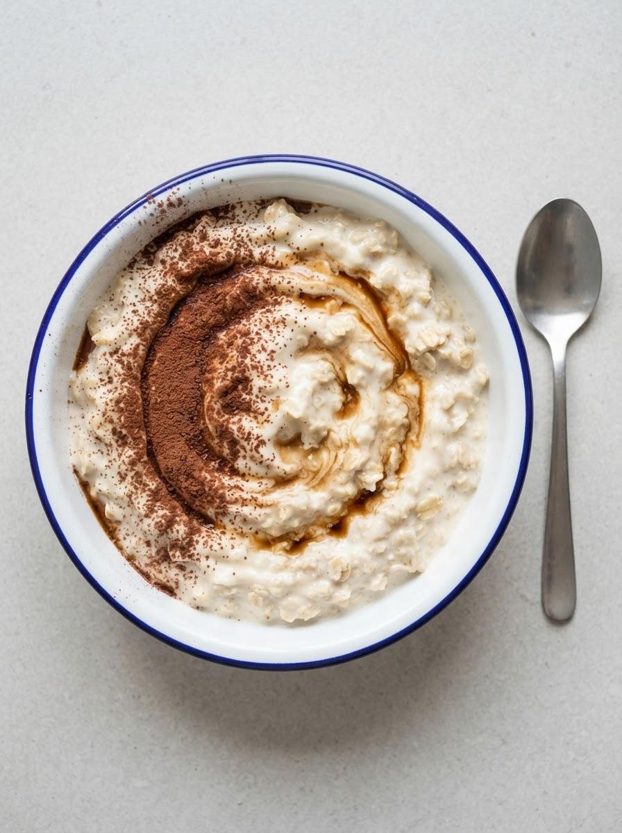 Eiwitrijke tiramisu overnight oats